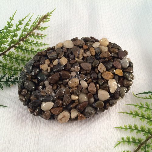Natural Brown Stone Pebble Oval Soap Dish