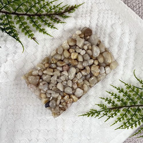Natural Sand Stone Pebble Rectangular Soap Dish