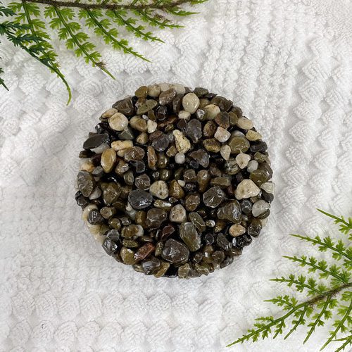Natural Brown Stone Pebble Round Soap Dish