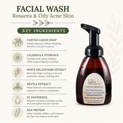 Ingredients Facial Wash Rosacea Oily Acne Skin