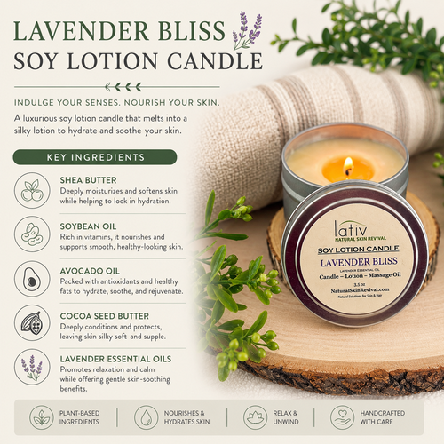 Ingredients Lavender Bliss Soy Lotion Candle