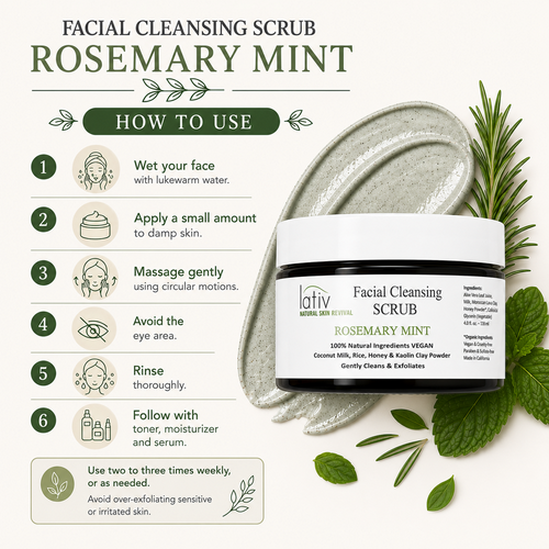 How to use Facial Scrub Rosemary Mint