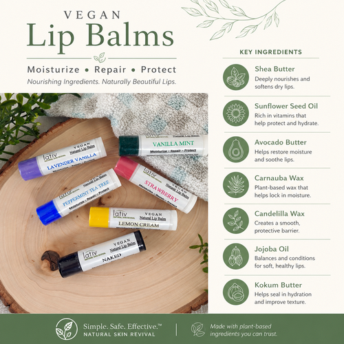 Ingredients Vegan Lip Balms