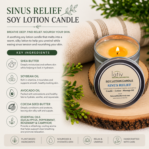 Ingredients Sinus Relief Soy Lotion Candle