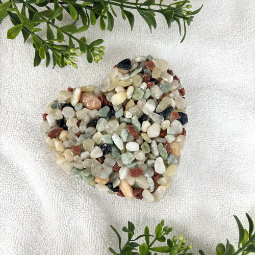 Natural Twilight Stone Pebble Heart Soap Dish